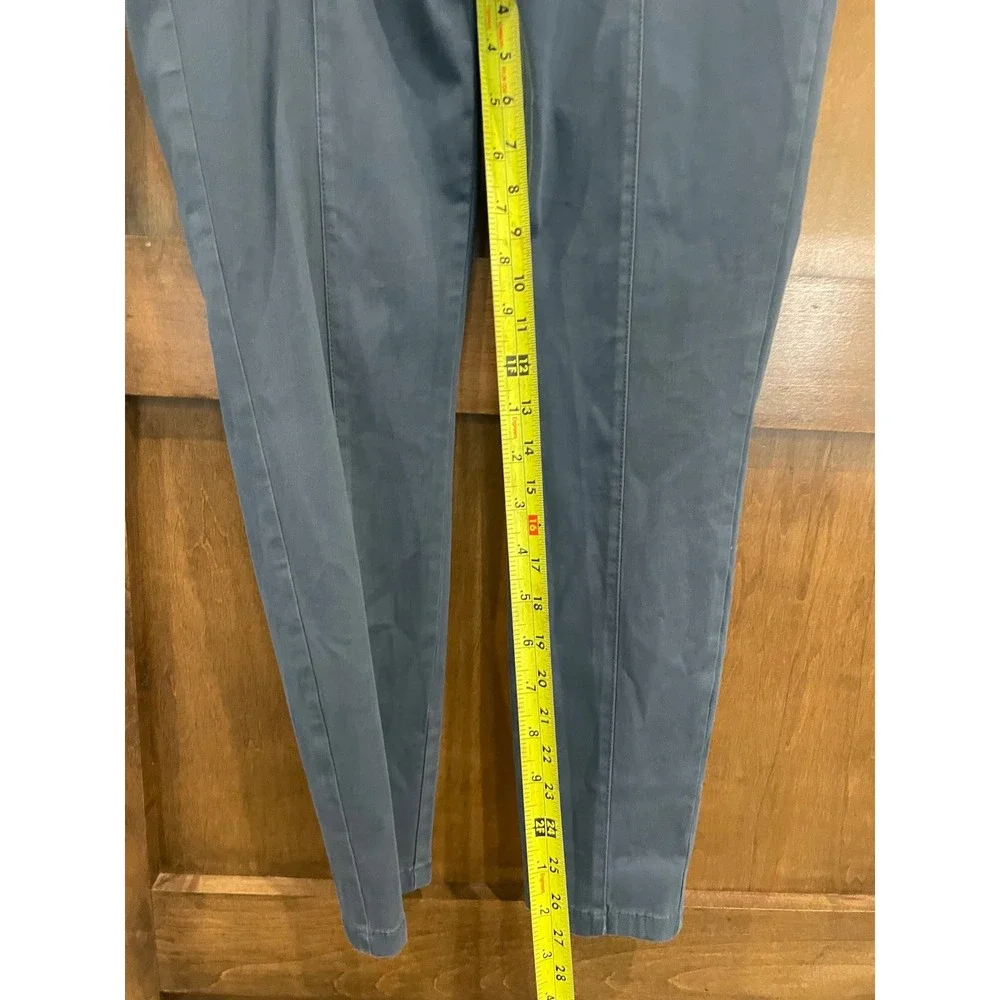 Loft Womens Skinny Chino Pants Slate Blue Front Seam‎ Detail Size 8
